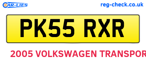 PK55RXR are the vehicle registration plates.