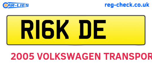 R16KDE are the vehicle registration plates.