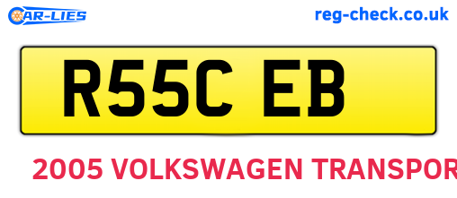 R55CEB are the vehicle registration plates.