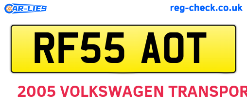 RF55AOT are the vehicle registration plates.