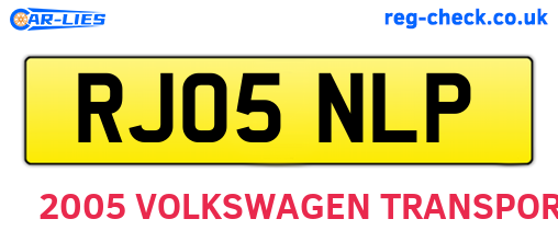 RJ05NLP are the vehicle registration plates.