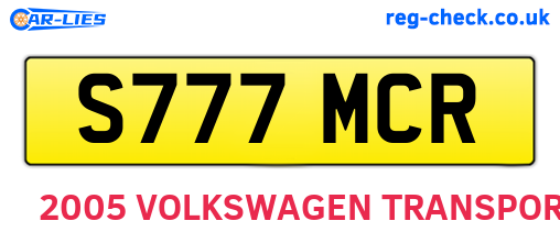 S777MCR are the vehicle registration plates.