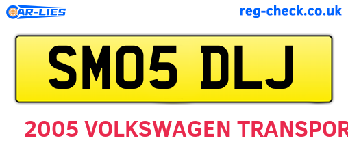 SM05DLJ are the vehicle registration plates.