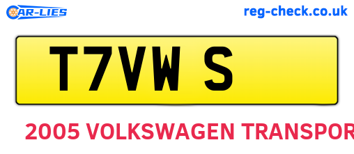 T7VWS are the vehicle registration plates.