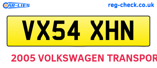 VX54XHN are the vehicle registration plates.