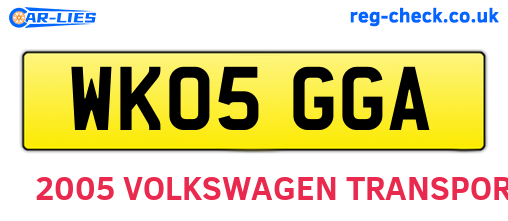 WK05GGA are the vehicle registration plates.