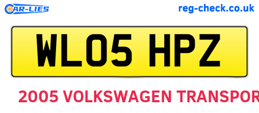 WL05HPZ are the vehicle registration plates.