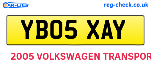 YB05XAY are the vehicle registration plates.