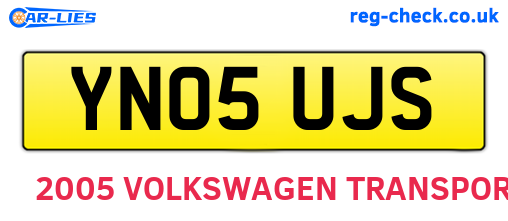 YN05UJS are the vehicle registration plates.