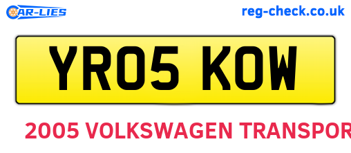 YR05KOW are the vehicle registration plates.