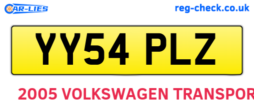 YY54PLZ are the vehicle registration plates.