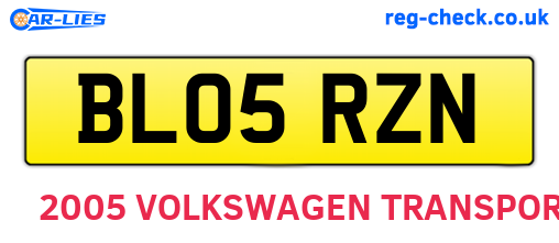 BL05RZN are the vehicle registration plates.