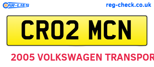 CR02MCN are the vehicle registration plates.