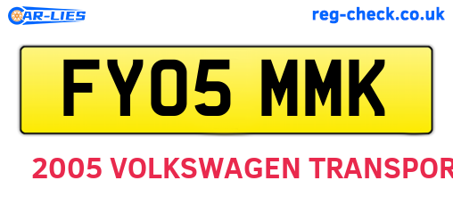 FY05MMK are the vehicle registration plates.