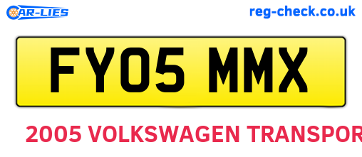 FY05MMX are the vehicle registration plates.