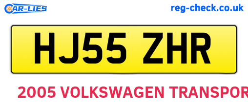 HJ55ZHR are the vehicle registration plates.