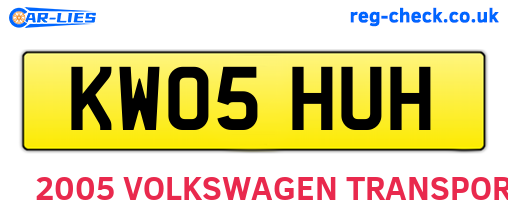 KW05HUH are the vehicle registration plates.