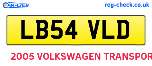 LB54VLD are the vehicle registration plates.