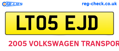 LT05EJD are the vehicle registration plates.