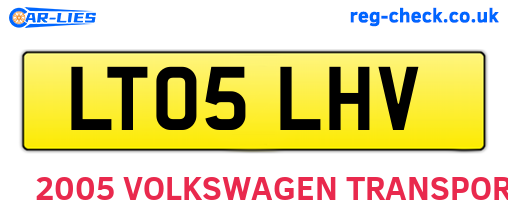 LT05LHV are the vehicle registration plates.