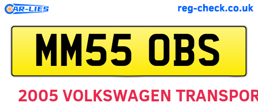 MM55OBS are the vehicle registration plates.