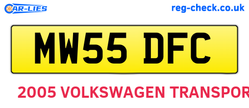 MW55DFC are the vehicle registration plates.