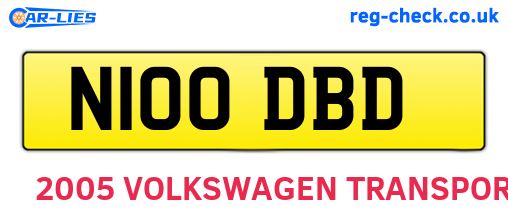 N100DBD are the vehicle registration plates.