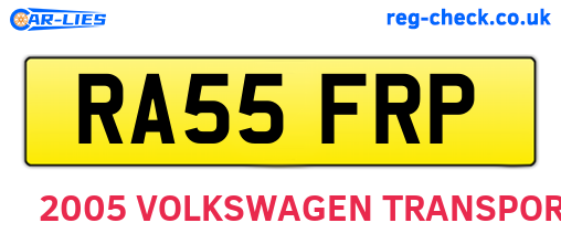 RA55FRP are the vehicle registration plates.