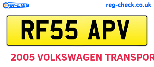 RF55APV are the vehicle registration plates.