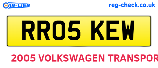RR05KEW are the vehicle registration plates.