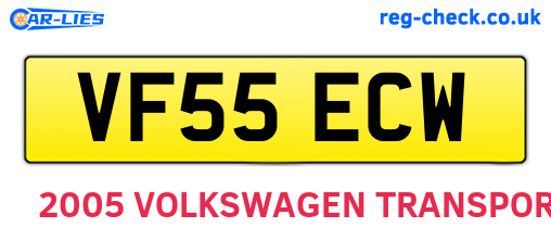 VF55ECW are the vehicle registration plates.
