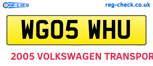 WG05WHU are the vehicle registration plates.