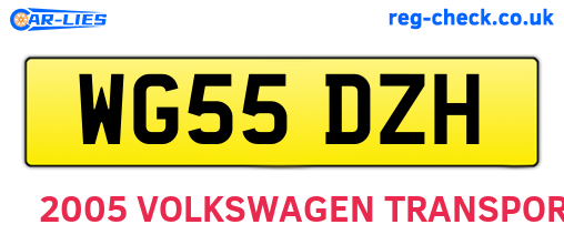 WG55DZH are the vehicle registration plates.