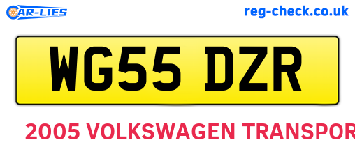 WG55DZR are the vehicle registration plates.
