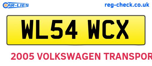 WL54WCX are the vehicle registration plates.