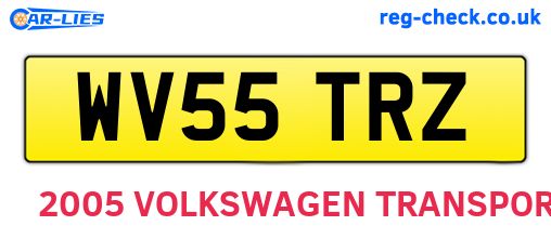 WV55TRZ are the vehicle registration plates.