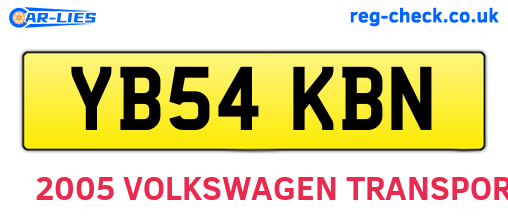 YB54KBN are the vehicle registration plates.