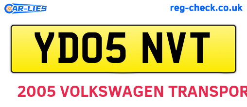 YD05NVT are the vehicle registration plates.