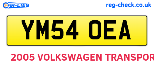 YM54OEA are the vehicle registration plates.
