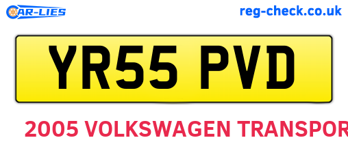 YR55PVD are the vehicle registration plates.