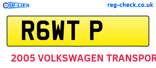 R6WTP are the vehicle registration plates.