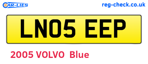 LN05EEP are the vehicle registration plates.