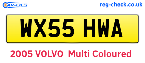 WX55HWA are the vehicle registration plates.