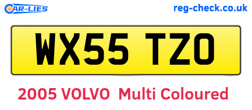 WX55TZO are the vehicle registration plates.