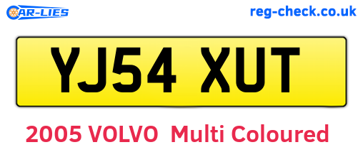 YJ54XUT are the vehicle registration plates.