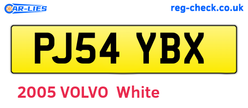 PJ54YBX are the vehicle registration plates.