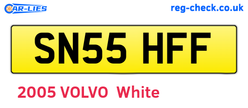 SN55HFF are the vehicle registration plates.