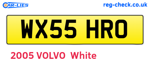 WX55HRO are the vehicle registration plates.