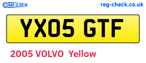 YX05GTF are the vehicle registration plates.