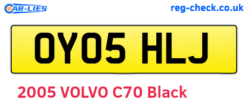 OY05HLJ are the vehicle registration plates.